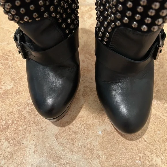 Studded Black Leather Boots - Picture 8 of 13
